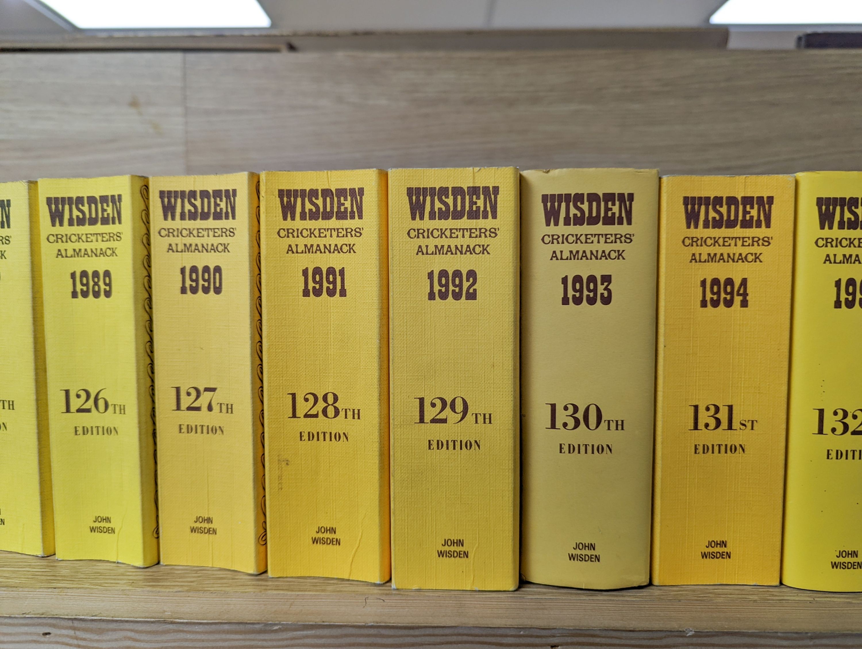 Wisdens Almanack, 73 volumes, 1947-1964, 1966-2020 and one other Wisden edition “On the Ashes”.